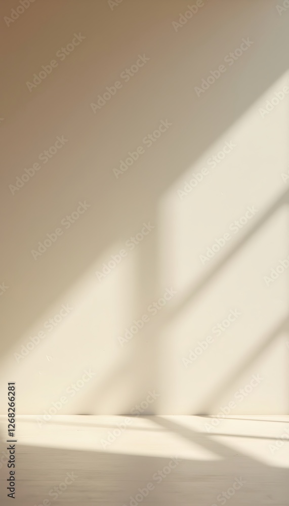 Poster generative ai image depicting natural light casting shadows on a wall