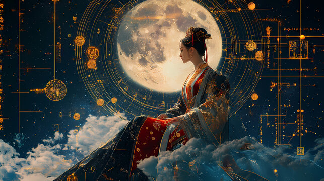 Ai-powered personalized zodiac readings with chinese calendar. Celestial Cartographers. Illustration