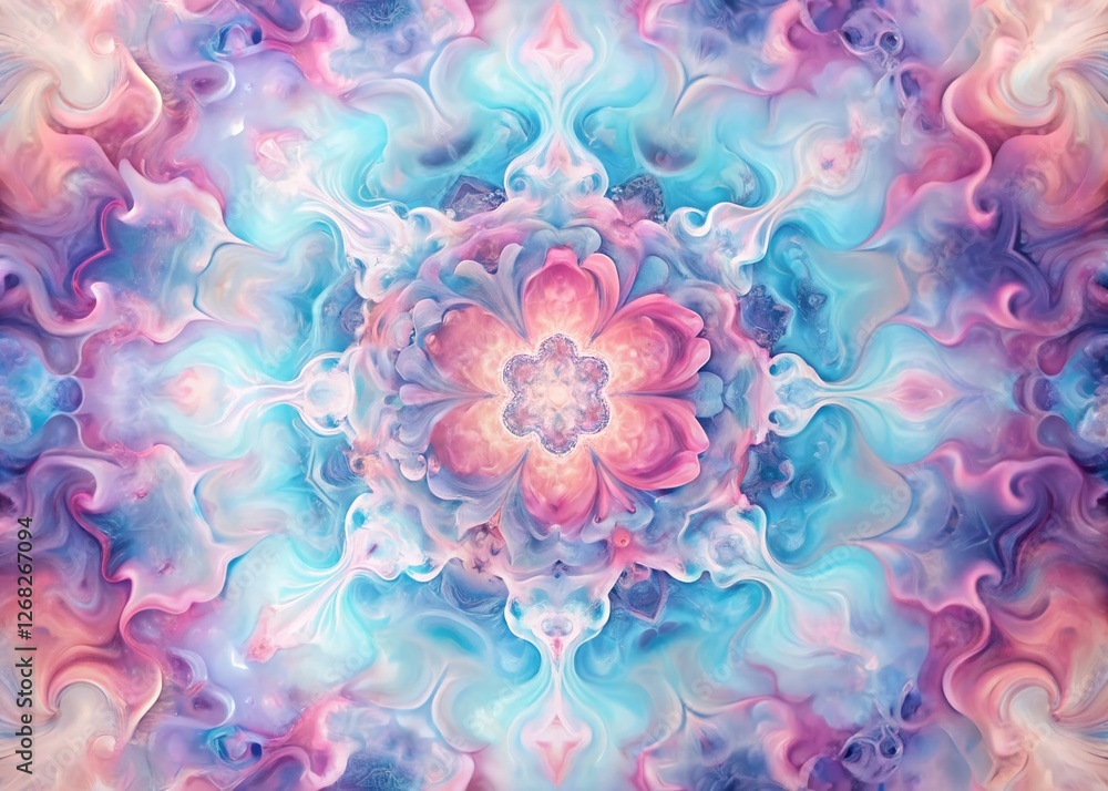 Poster pastel fluid art abstract background: soft color blend seamless pattern design