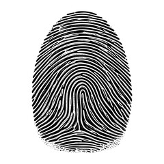 Fingerprint sketch engraving black and white outline. Scratch board imitation.

