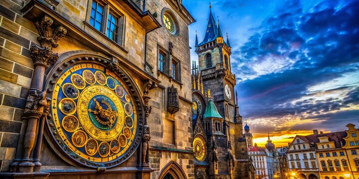 Prague Astronomical Clock Detail: Intricate Gears & Celestial Mechanics in Old Town Square