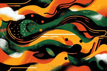 Background abstract flat and plain illustration color gradient, green, orange, red