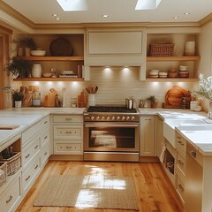 Elegant Kitchen Design With Warm Tones And Natural Elements
