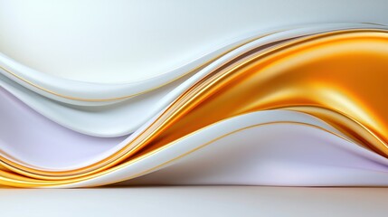 Obraz premium Abstract waves with gold accents on a smooth surface
