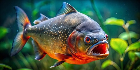 Red-Bellied Piranha (Pygocentrus nattereri) - Candid Underwater Shot