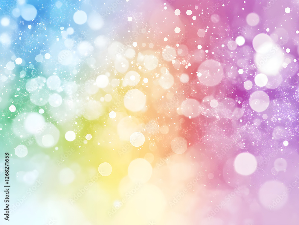 Poster pastel gradient background with bokeh lights and sparkle