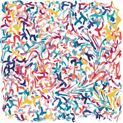 Obraz premium a lively, expressive texture, resembling an abstract mosaic of brushstrokes flowing in different directions. The color palette consists of energetic reds, blues, yellows, and soft pastels.