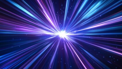 Naklejka premium Speed, light, burst, purple, blue, space, streaks, background, energy, motion, abstract, digital art, website, video