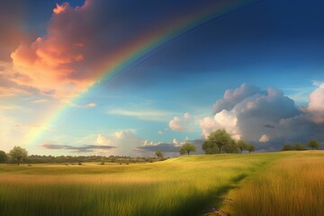 Obraz premium rainbow over the field