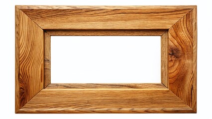 Rustic Oak Wood Frame Mockup: Vertical Portrait, Isolated on Transparent Background for Wall Art, Posters & Pictures