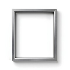 Fototapeta premium silver metallic frame with copy-space, isolated on white, background