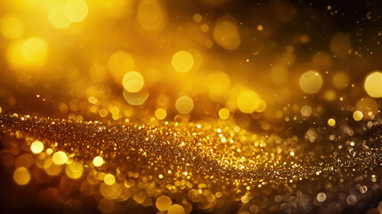 Shimmering golden lights create a magical atmosphere celebrating joy and festivity during a nighttime event