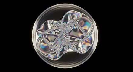 Fototapeta premium Futuristic 3D Glass Holographic Liquid Effect - Shimmering, Transparent, and Dynamic Digital Art for Tech and Sci-Fi Designs