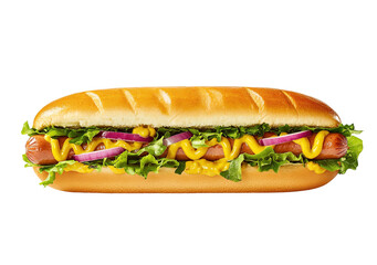 Barbecue Grilled Hot Dogs with  yellow American mustard, On a dark wooden background