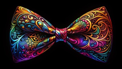 Silhouette of a Hand-Drawn Bow, Elegant Dark Backdrop, Artistic Craftsmanship