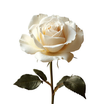 Fototapeta Elegant Creamy White Rose Dark Background art soft bloom isolated on transparent background