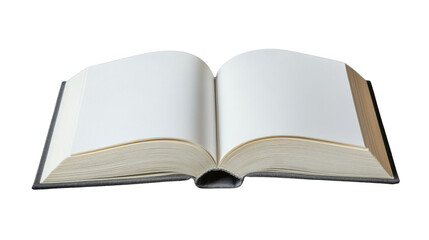 Fototapeta premium Open book with blank pages showing on transparent background