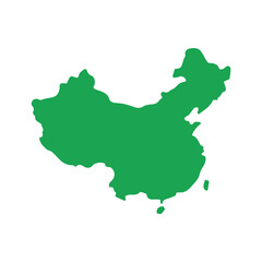 map of china green icon