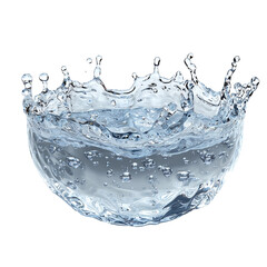 Clear water splash isolated on transparent background 