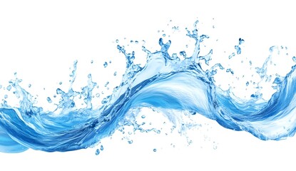Dynamic Blue Water Splash: Pure Energy & Refreshment