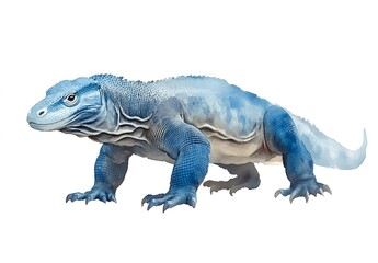 Obraz premium Majestic Komodo Dragon: A Watercolor Masterpiece. Serene, powerful, and captivating.