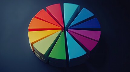 Obraz premium Colorful Circular Segments on a Dark Background