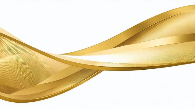 Elegant 4K ultra smooth video showcasing golden curved lines flowing seamlessly white background perfect luxury digital projects professional presentations