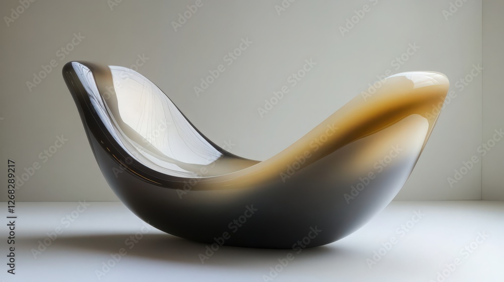 Poster modern abstract design piece: a curved object with gradient colors