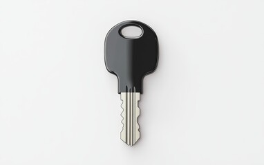 Close-Up of a Black Key on a Light Background