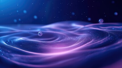 Abstract Purple And Blue Particle Wave Background