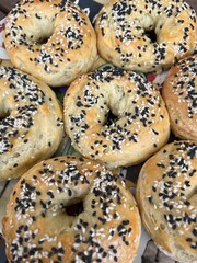 bagels with sesame seeds