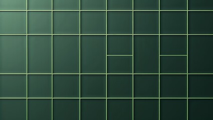 minimalist and modern style with a grid layout. It consists of a series of evenly spaced, dark green squares arranged in a three-by-three pattern