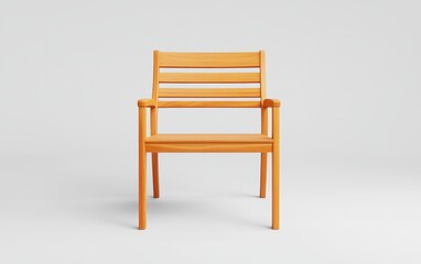 Fototapeta premium Elegant Wooden Chair with Minimalist Design