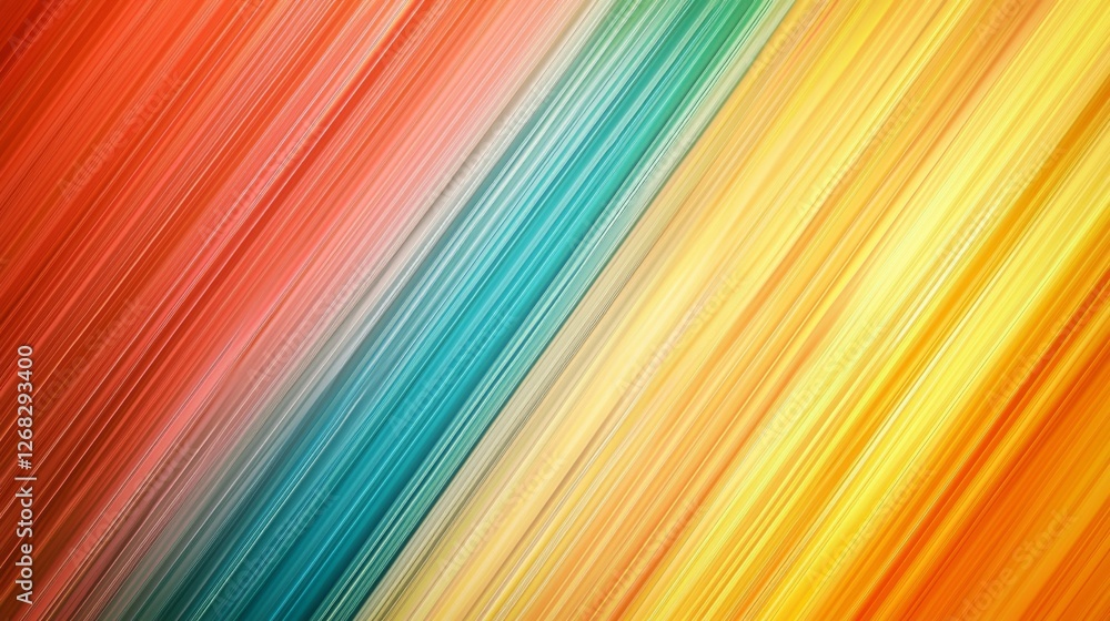 Aufkleber a vibrant abstract pattern featuring diagonal lines in shades of red, blue, and yellow, creating a d