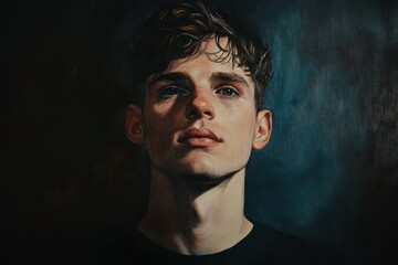 A striking portrait of a person who overcame challenges, radiating resilience and positivity