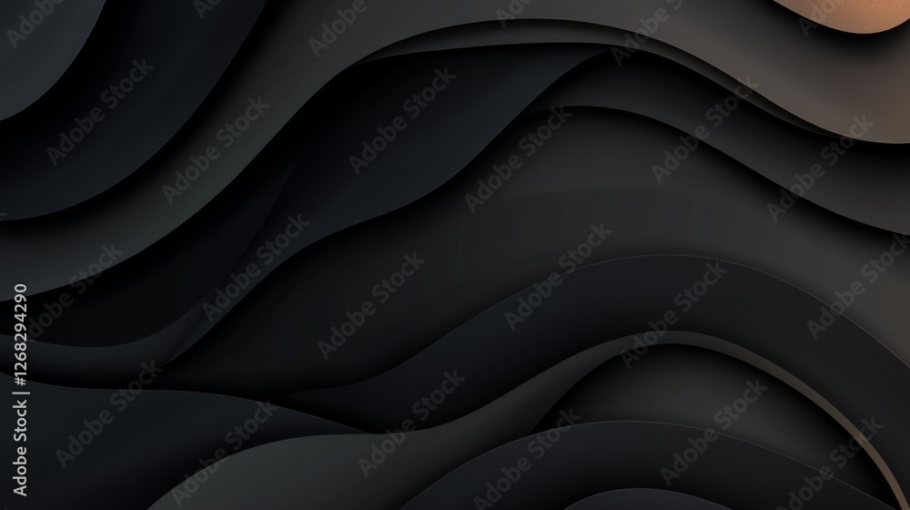 Aufkleber a smooth, wavy abstract design featuring dark layers that create a sense of depth and movement.