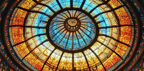 Stunning Stained Glass Dome Ceiling Interior Design