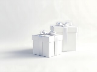 white gift box with ribbon