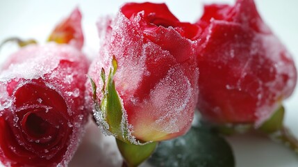 Romantic Frozen Roses Arrangement for Valentine's Day, Symbolizing Eternal Love and Winter Beauty