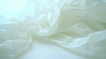 Fototapeta premium Soft White Cotton Fabric Drape Elegant Textile Texture Background