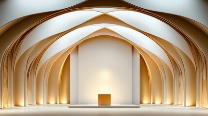 Elegant Architectural Interior Design With Golden Arches