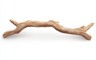 Obraz premium Natural Wood Branch Isolated on White Background