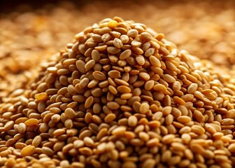 Obraz premium Surreal Close-up of Organic Sesame Seeds: Culinary & Health Food Ingredient