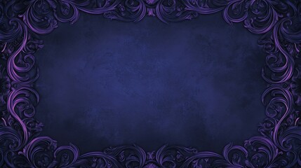 Dark purple grunge background with ornate frame.