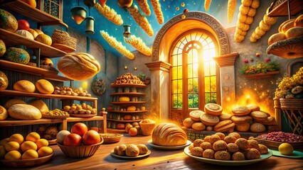 Surreal Mexican Bakery: Sweet Bread Dreamscape, Whimsical Flourishes & Magical Ingredients
