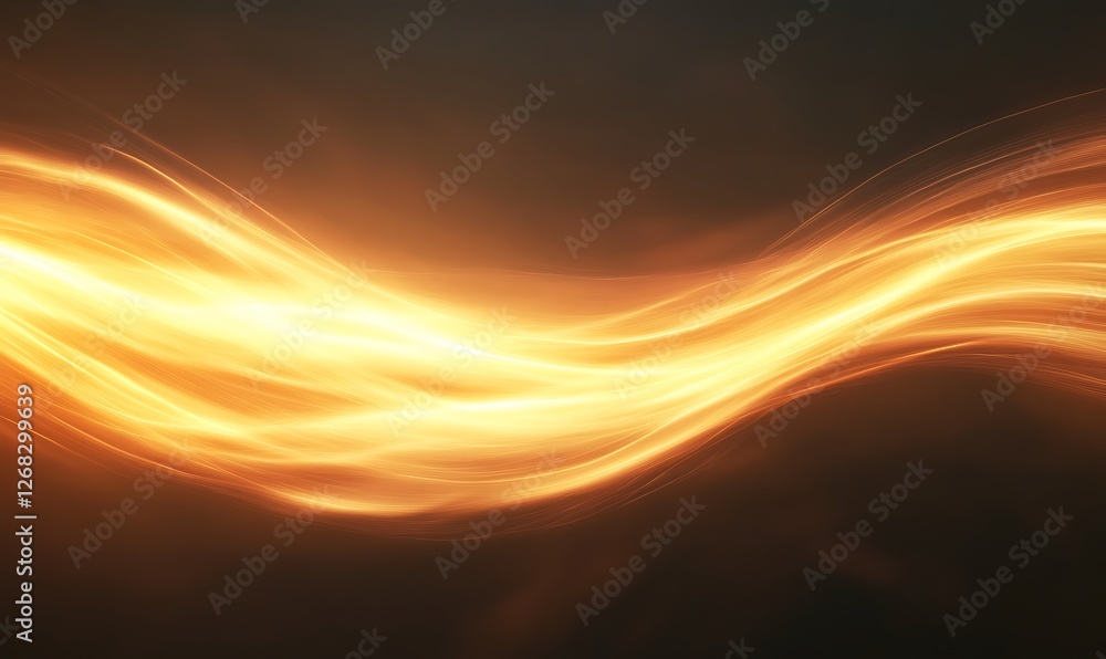 Poster vibrant image of fiery orange and golden light trails bursting into dynamic patterns.