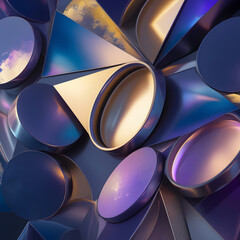 Immerse yourself in the captivating world of Geometric Harmony, an abstract composition where precision and artistry converge. 