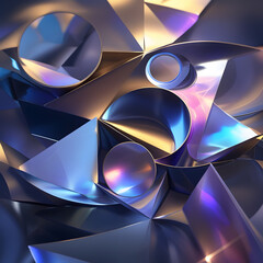 Immerse yourself in the captivating world of Geometric Harmony, an abstract composition where precision and artistry converge. 