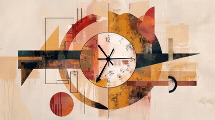 Abstract clock with unusual shapes and designs