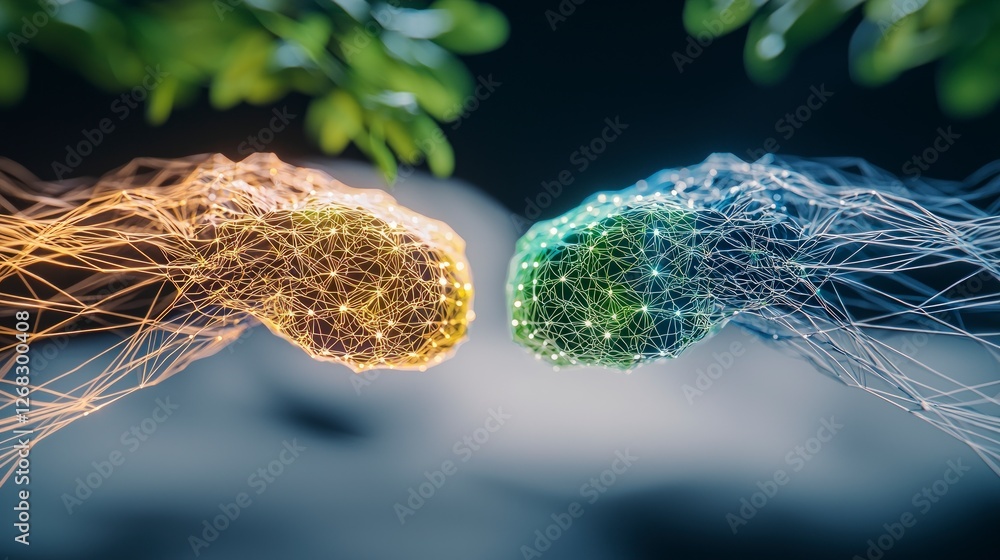 Poster ai network abstract data flow digital connectivity global network futuristic technolog